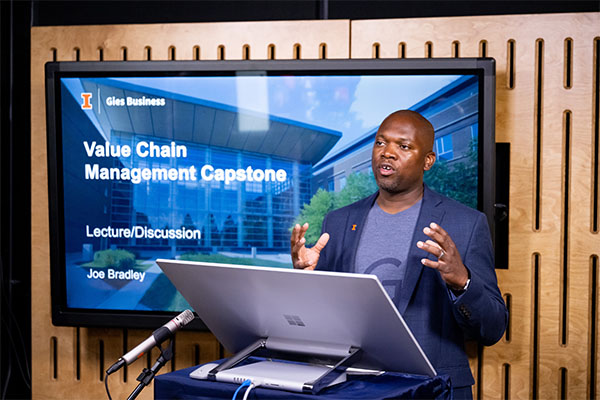 Professor Bradley Teaching Value Chain Management in Online Studio Professor Bradley Teaching Value Chain Management in Online Studio