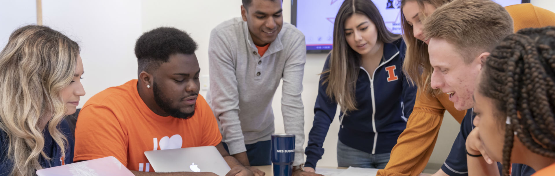 Gies College of Business students collaborating