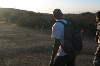 Students walking