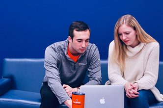 Two students working